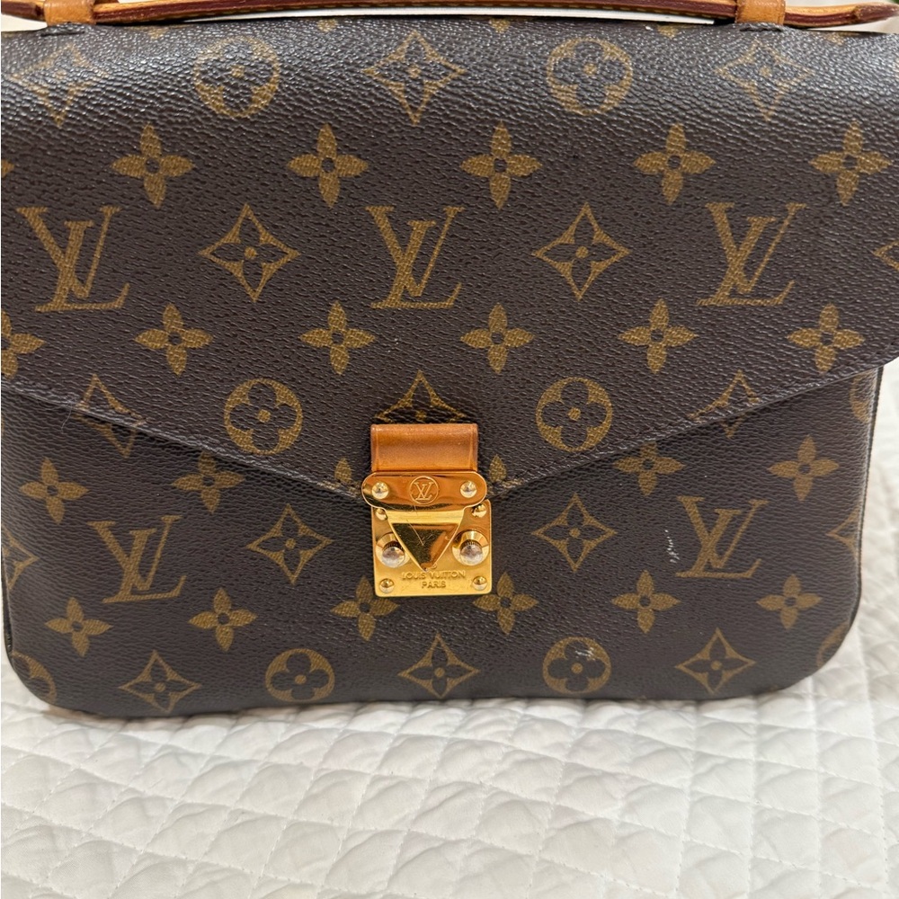 Louis Vuitton Brown Monogram Crossbody Bag with Gold Hardware